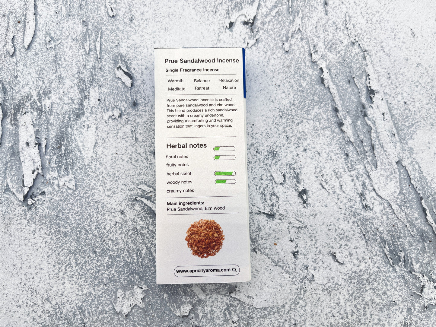 Apricity Prue Sandalwood Incense Sticks