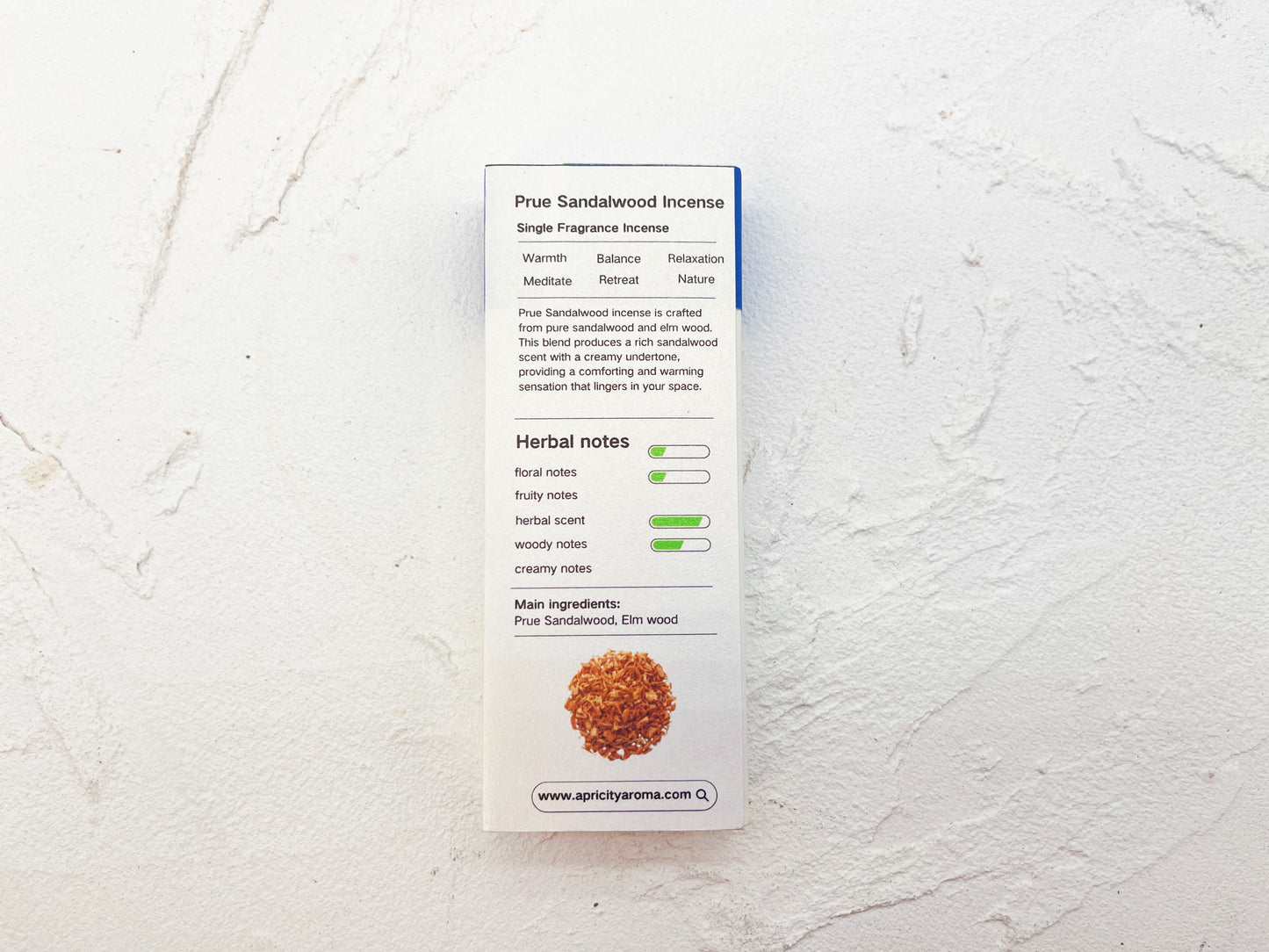 Apricity Prue Sandalwood Incense Sticks
